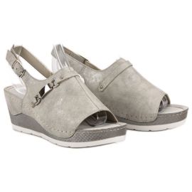 Goodin Sandales compensées confortables gris 2