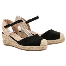 Kylie Espadrilles Compensées le noir brun 1