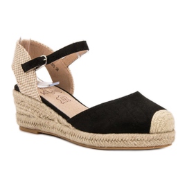 Kylie Espadrilles Compensées le noir brun 4