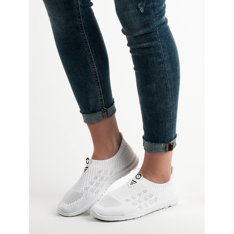Renda Chaussures à enfiler pour femmes blanc 2