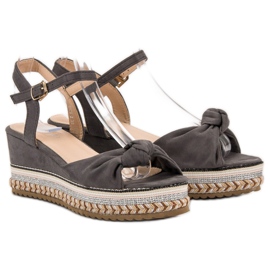 Groto Gogo Sandales Espadrilles en Daim gris 5
