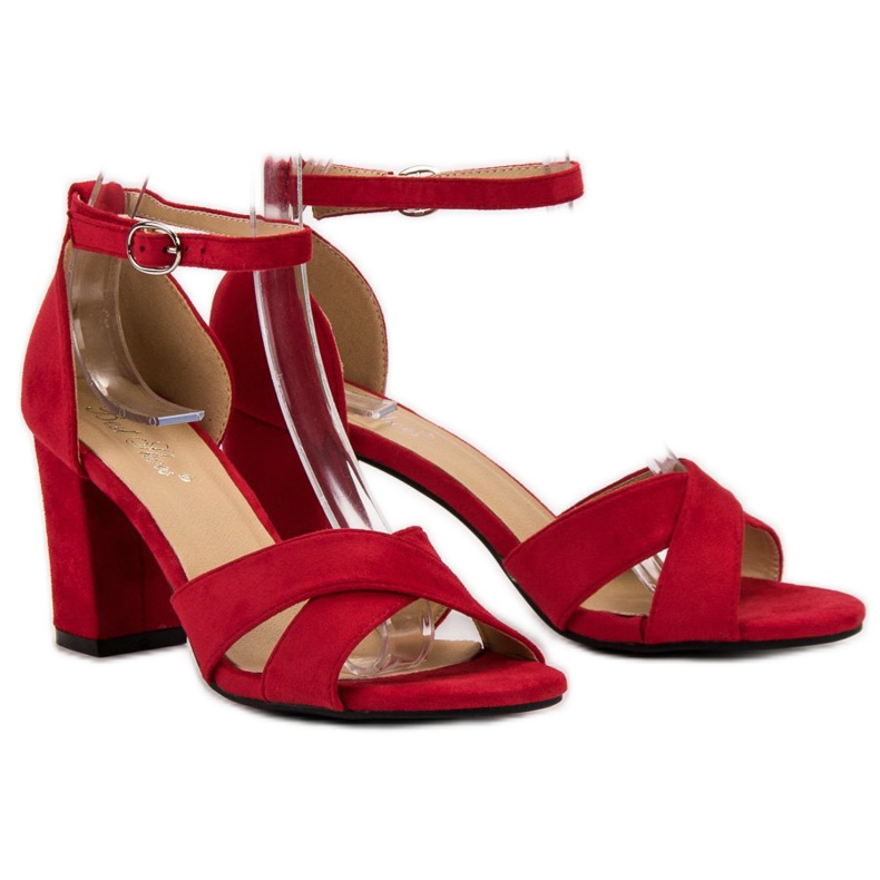 Best Shoes Sandales en daim rouges 2
