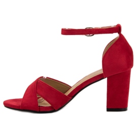 Best Shoes Sandales en daim rouges 5