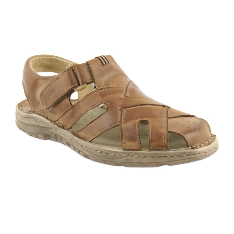 Naszbut 052 sandales pour hommes beiges avec velcro 1