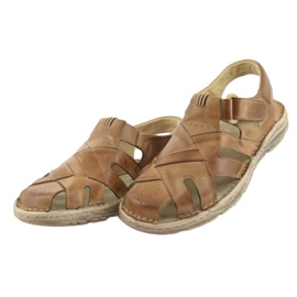 Naszbut 052 sandales pour hommes beiges avec velcro 3