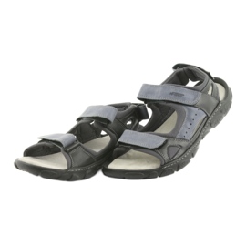 Naszbut Sandales en cuir masculin avec velcro 043 noir et gris 3