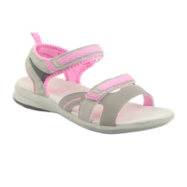 Sandales fille American Club HL12 gris rose 1