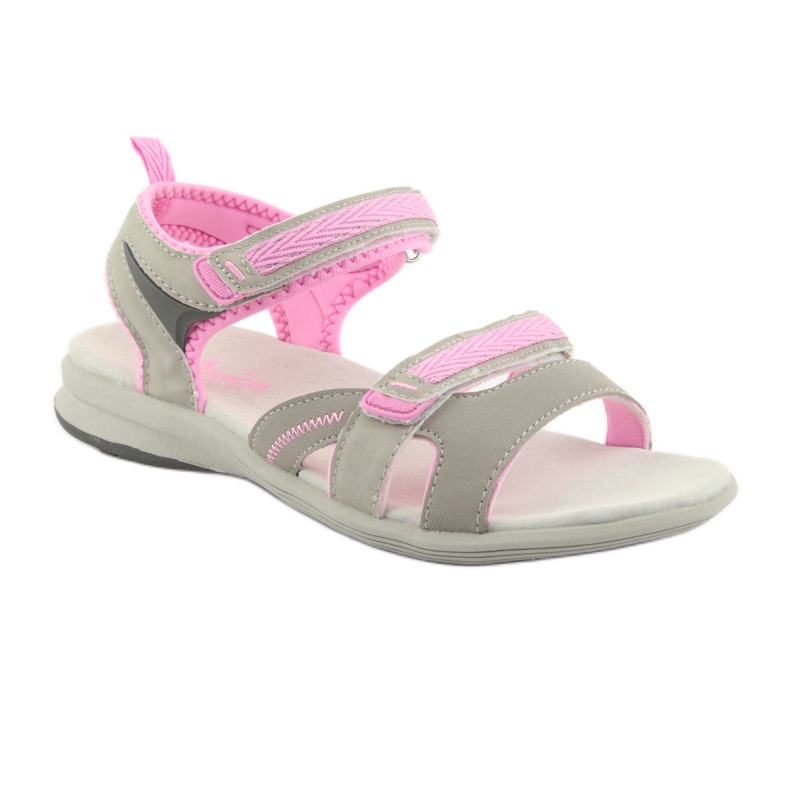 Sandales fille American Club HL12 gris rose 1