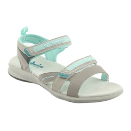 Sandales fille American Club HL12 gris vert 1