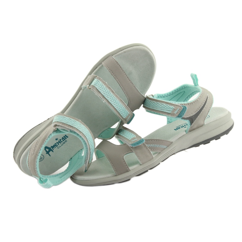 Sandales fille American Club HL12 gris vert 5