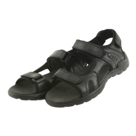 American Club Sandales de sport américaines en cuir noir CY11 le noir 3