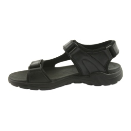 American Club Sandales de sport américaines en cuir noir CY11 2