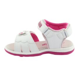 American Club Sandales des filles avec papillon DR09 Insert en cuir blanc / rose 2