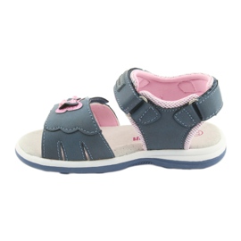 American Club Sandales fille papillon denim American DR09 bleu rose 2