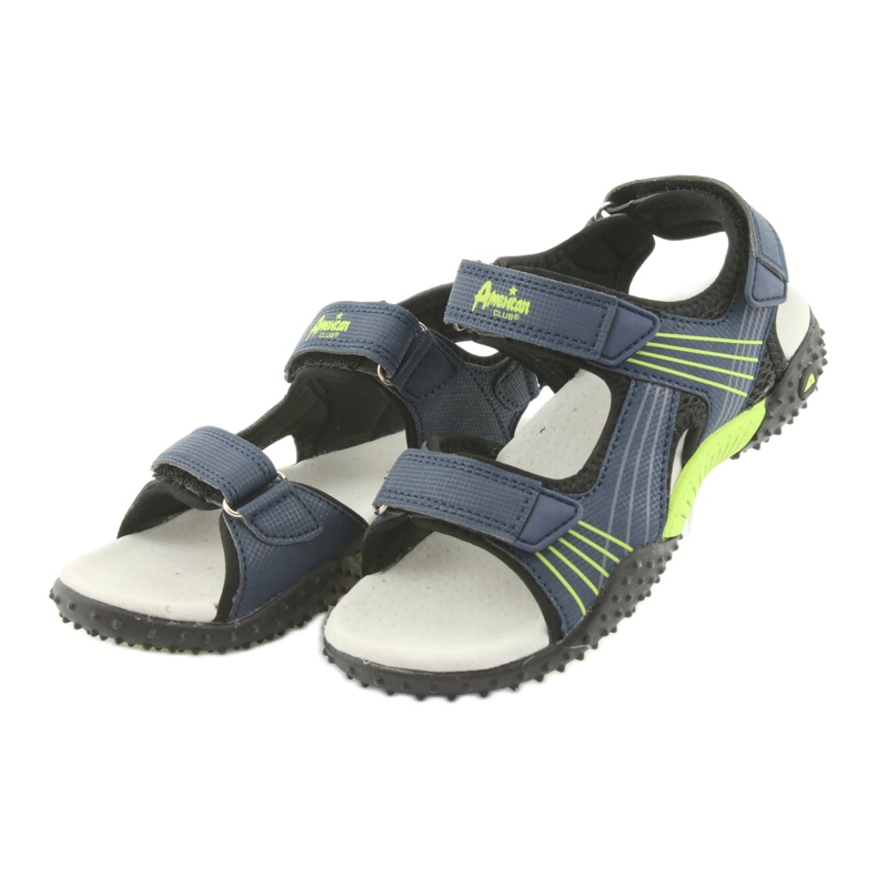 Sandales American Club HL16 bleu marine pour garçon noir vert 3