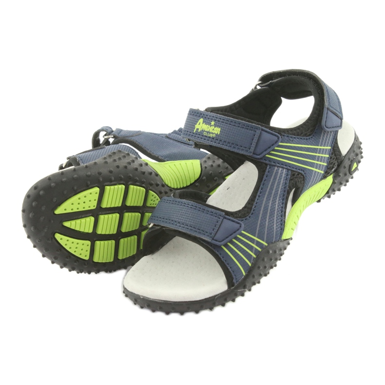 Sandales American Club HL16 bleu marine pour garçon noir vert 4