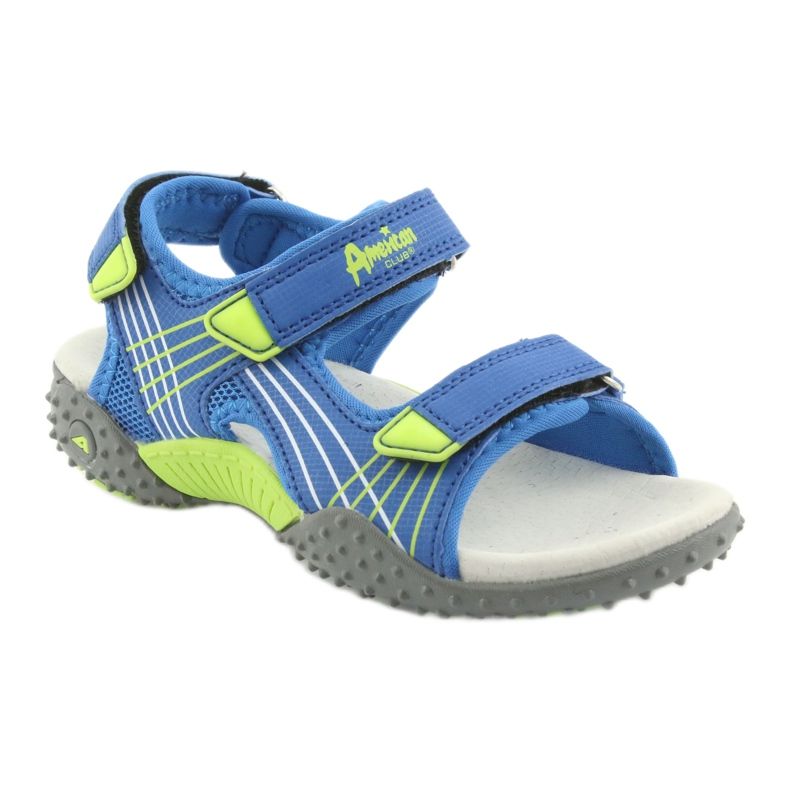 Sandales garçon American Club HL16 bleu / citron vert 1