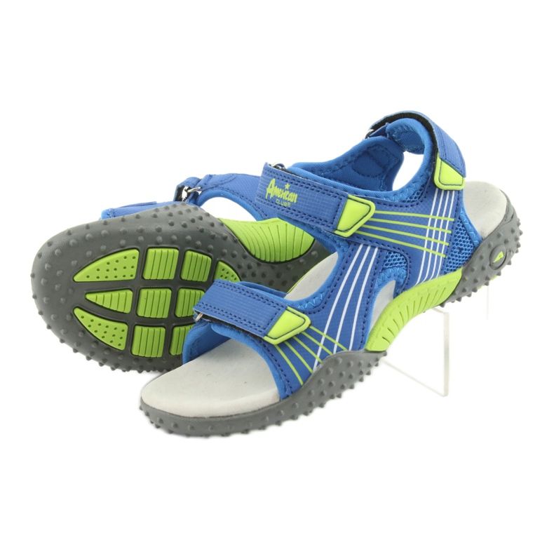Sandales garçon American Club HL16 bleu / citron vert 4