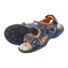 Sandales Monster Truck American Club HL18 bleu marine orange 4