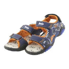 Sandales Monster Truck American Club HL18 bleu marine orange 3