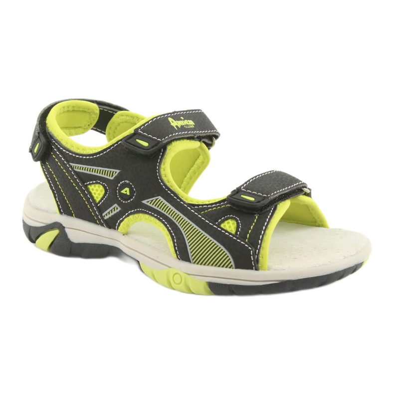 American Club RL22 sandales noires pour garçons le noir vert 1