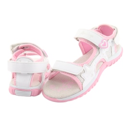 Sandales de sport fille American Club blanc gris rose 4