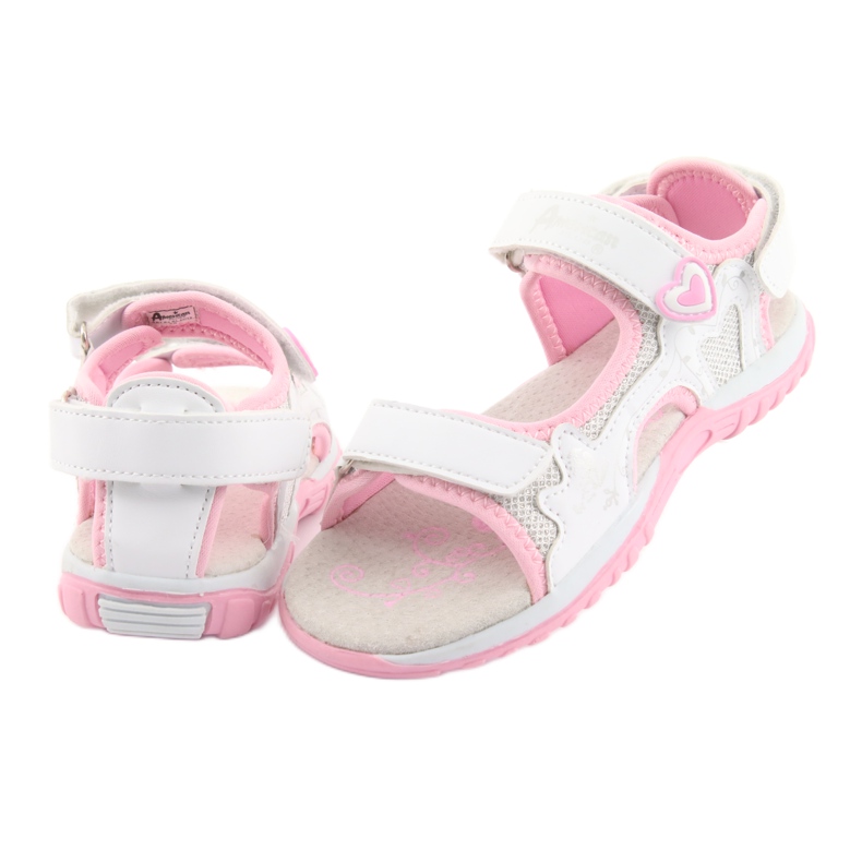 Sandales de sport fille American Club blanc gris rose 4