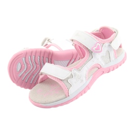 Sandales de sport fille American Club blanc gris rose 5