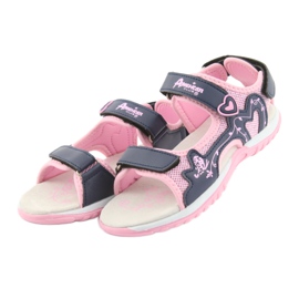 Sandales de sport fille American Club rose bleu marin 2
