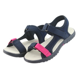 Sandales avec empiècement en cuir bleu marine American Club RL10 rose 3