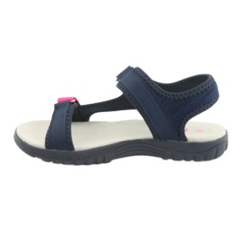 Sandales avec empiècement en cuir bleu marine American Club RL10 rose 2