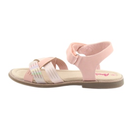 Sandales fille American Club GC23 métallisées rose 2
