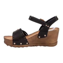 SHELOVET Sandales compensées noires le noir 1