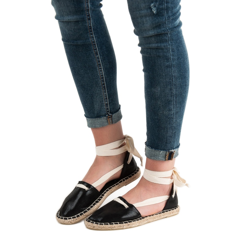 Cm Paris Espadrilles nouées le noir 2 Cm Paris Espadrilles nouées le noir 2