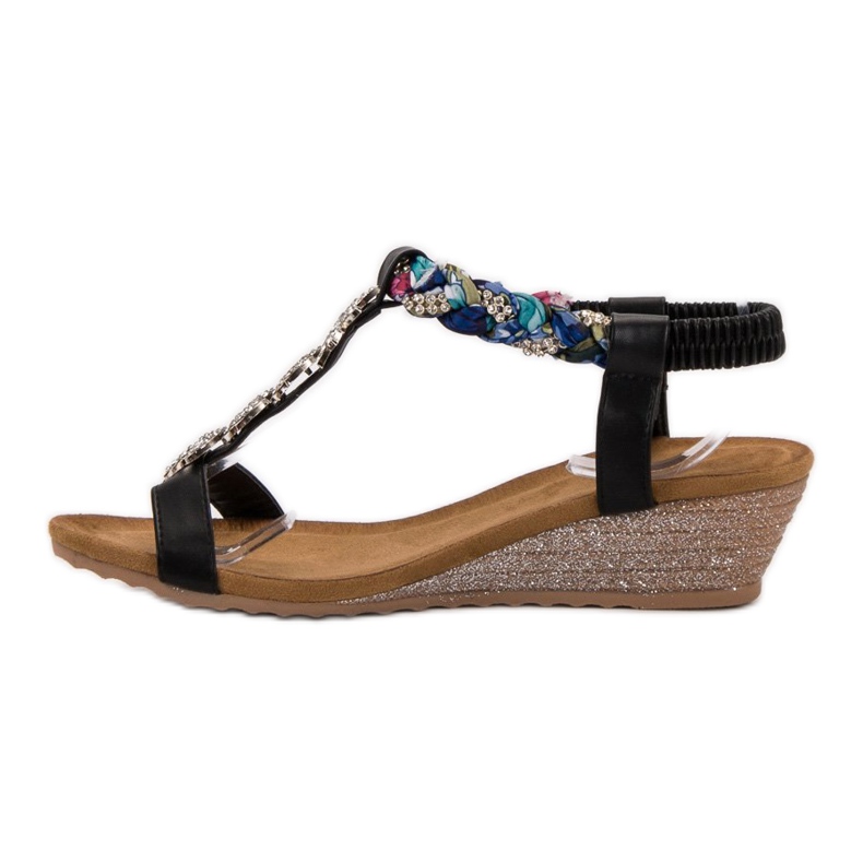 SHELOVET Sandales avec ornements noir 1