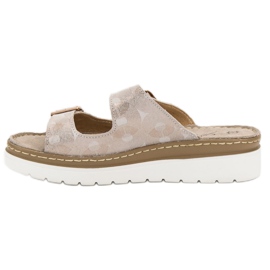 Filippo Pantoufles En Cuir Confortables brun jaune 2