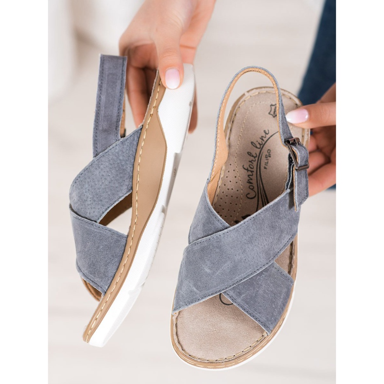 Filippo Sandales en cuir sur la plate-forme gris 2