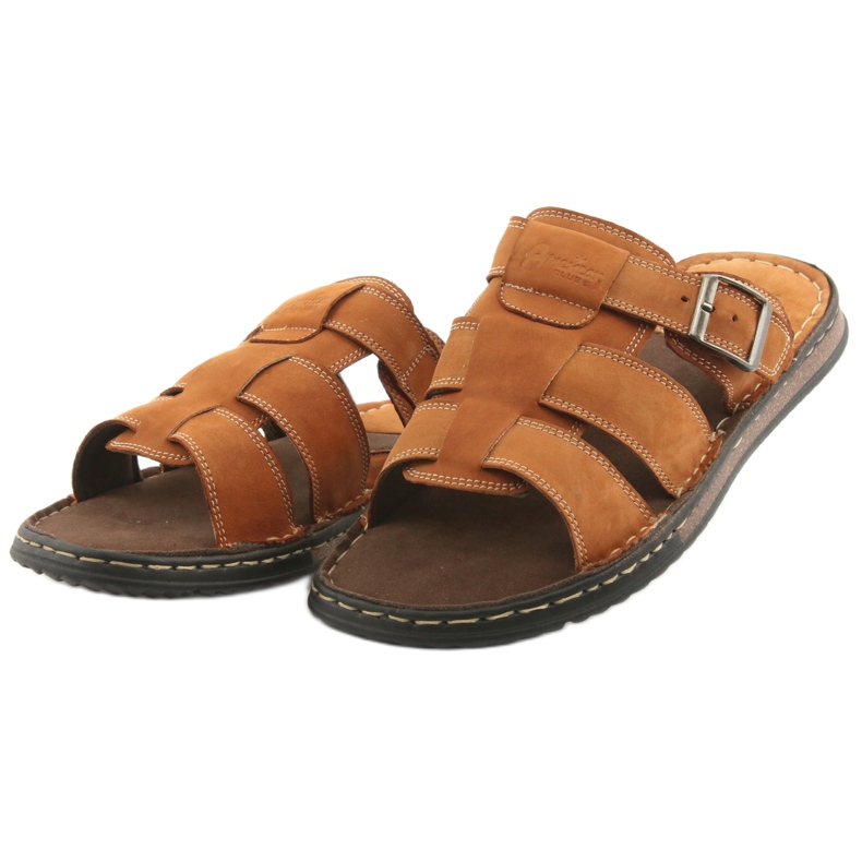 American Club American Men's Flip flops Podka 06 Brown brun 3