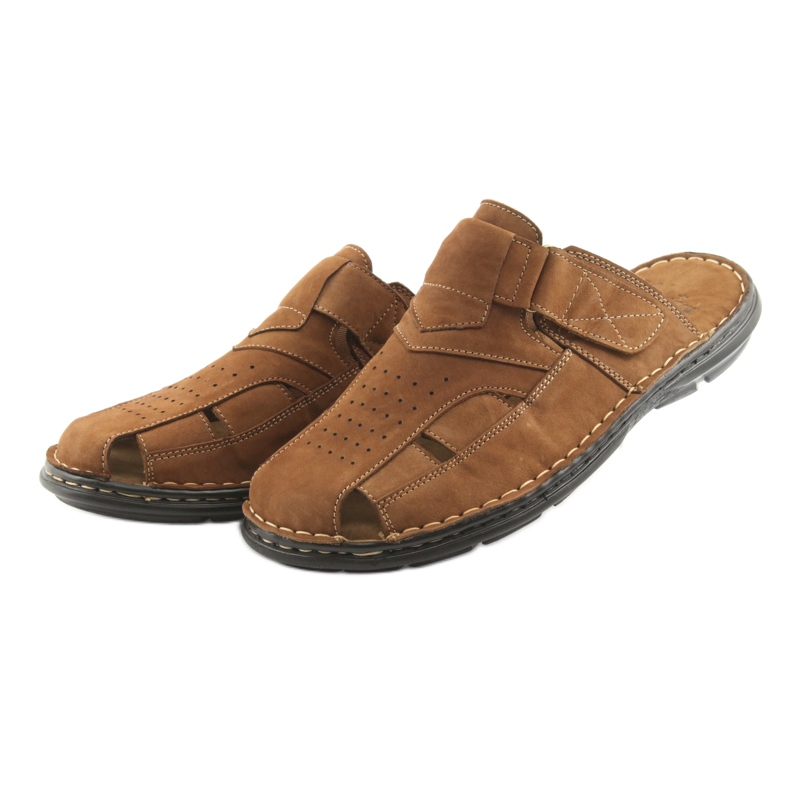 Chaussons homme léger PU American Club CY05 bas brun 3