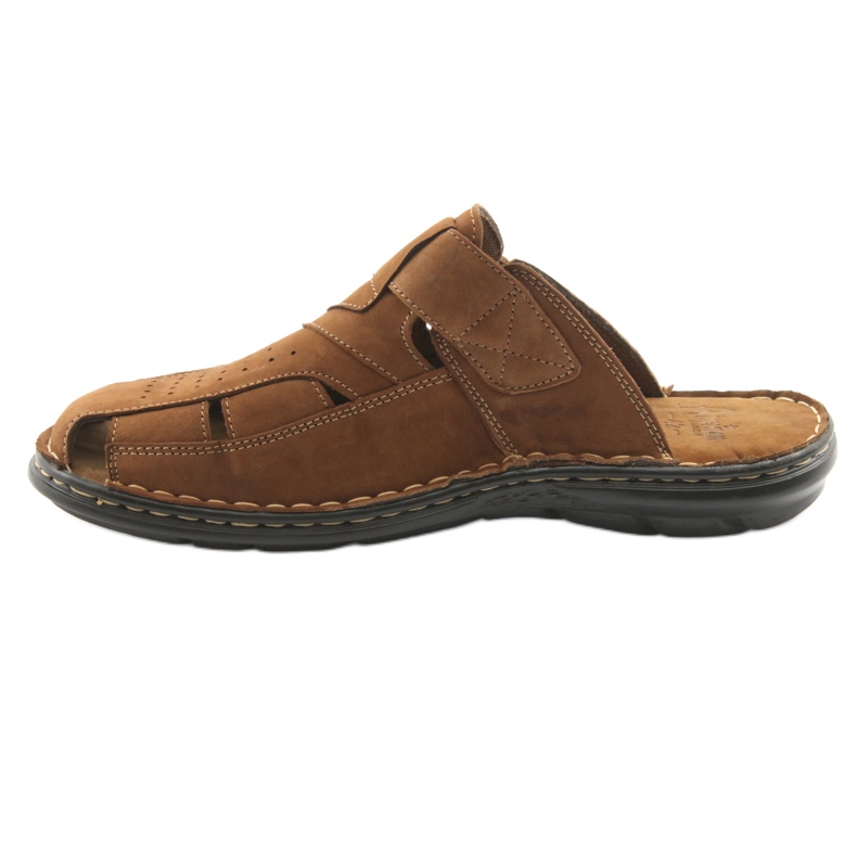 Chaussons homme léger PU American Club CY05 bas brun 2
