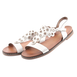 Sergio Leone Sandales femme blanc gris 3