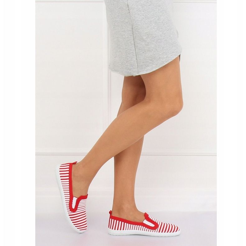 Baskets slipon rouges XJ-2909 Rouge blanc 2