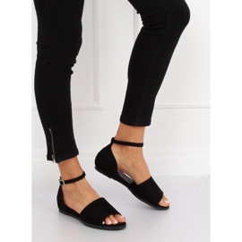 Noir MM-589 Ballerines noires exposées le noir 1