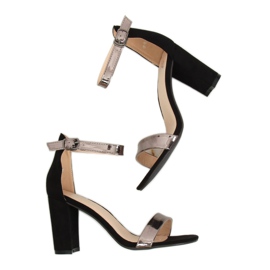 Noir GF-WL-35 Sandales noires sur le poteau 1