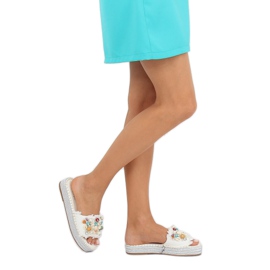 Blanc JH80 Espadrilles en jean blanc blanche multicolore 3