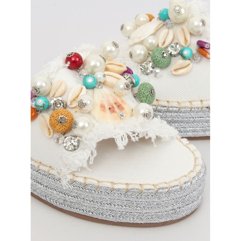 Blanc JH80 Espadrilles en jean blanc blanche multicolore 1