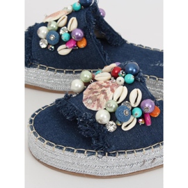 Bleu JH80 Espadrilles en jean bleu multicolore 3