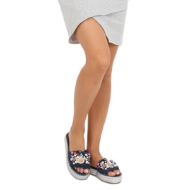 Bleu JH80 Espadrilles en jean bleu multicolore 2
