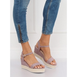 Espadrilles compensées violettes LY9109 Violet 2