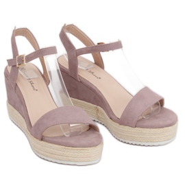 Espadrilles compensées violettes LY9109 Violet 1